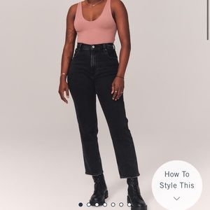 Abercrombie 90s ultra high rise ankle straight black jeans! 25 short